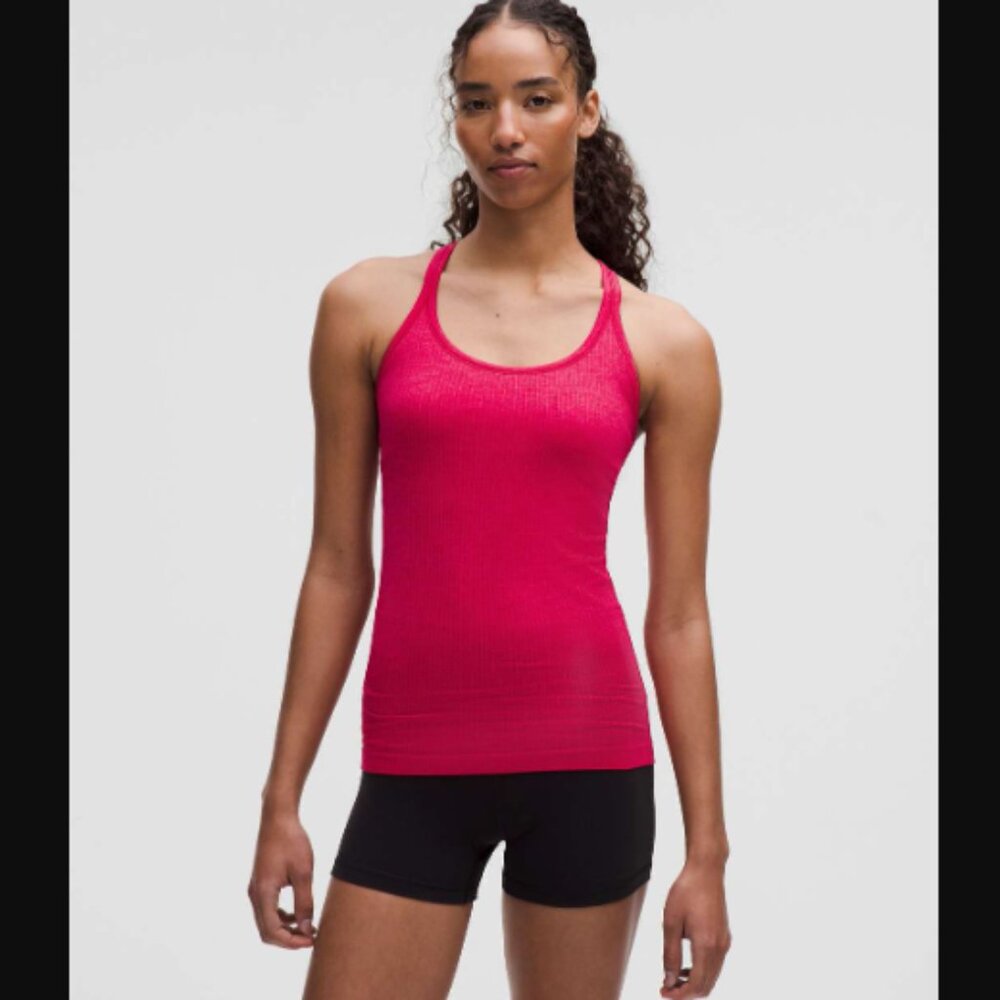 Lululemon Athletica Ebb To Street Tank Top Pink Dragonfruit Size 6 Retail $68.00